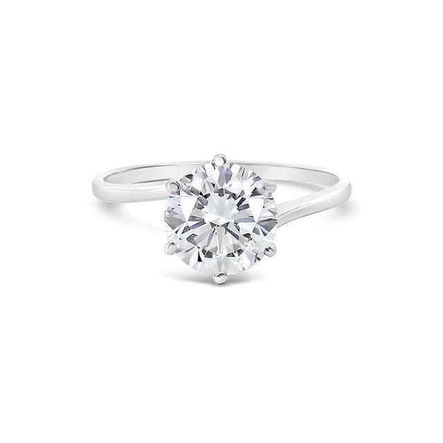 18K 6-Prongs Twist Band Lotus Diamond