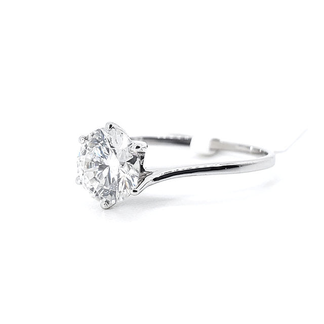 18K 6-Prongs Twist Band Lotus Diamond