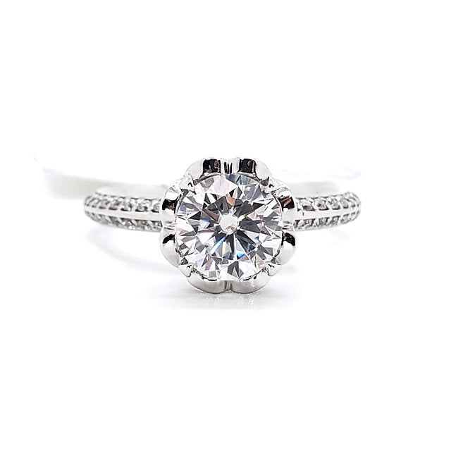 18K Floral Diamonds double-line Setting Lotus Diamond