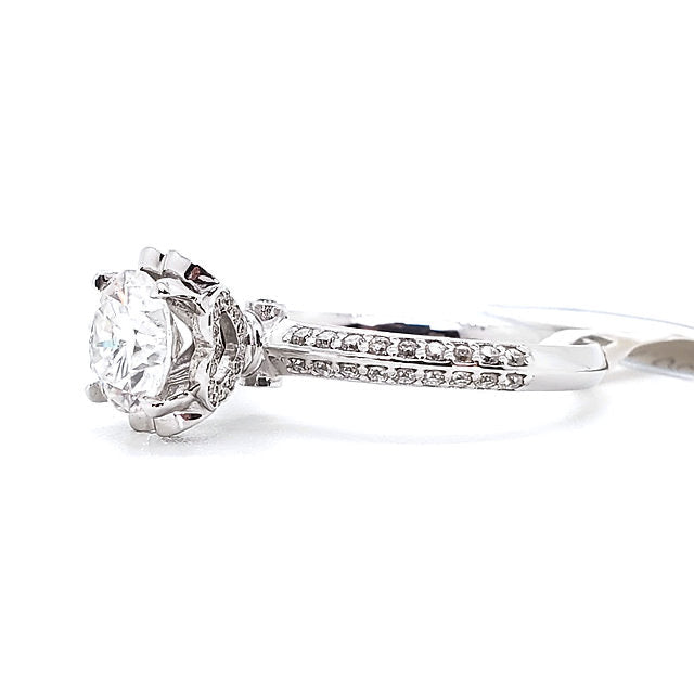18K Floral Diamonds double-line Setting Lotus Diamond
