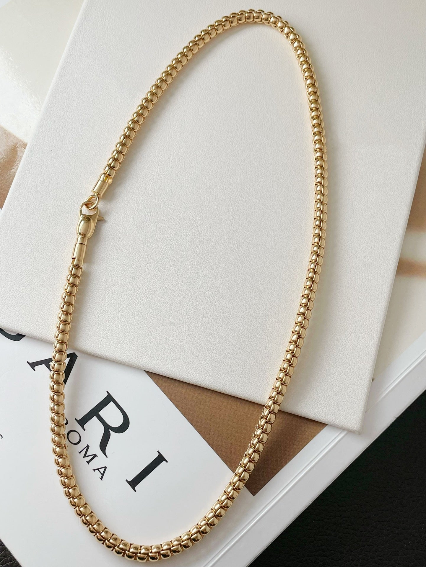 18k gold high quality simple neck chain - Lotus Diamond