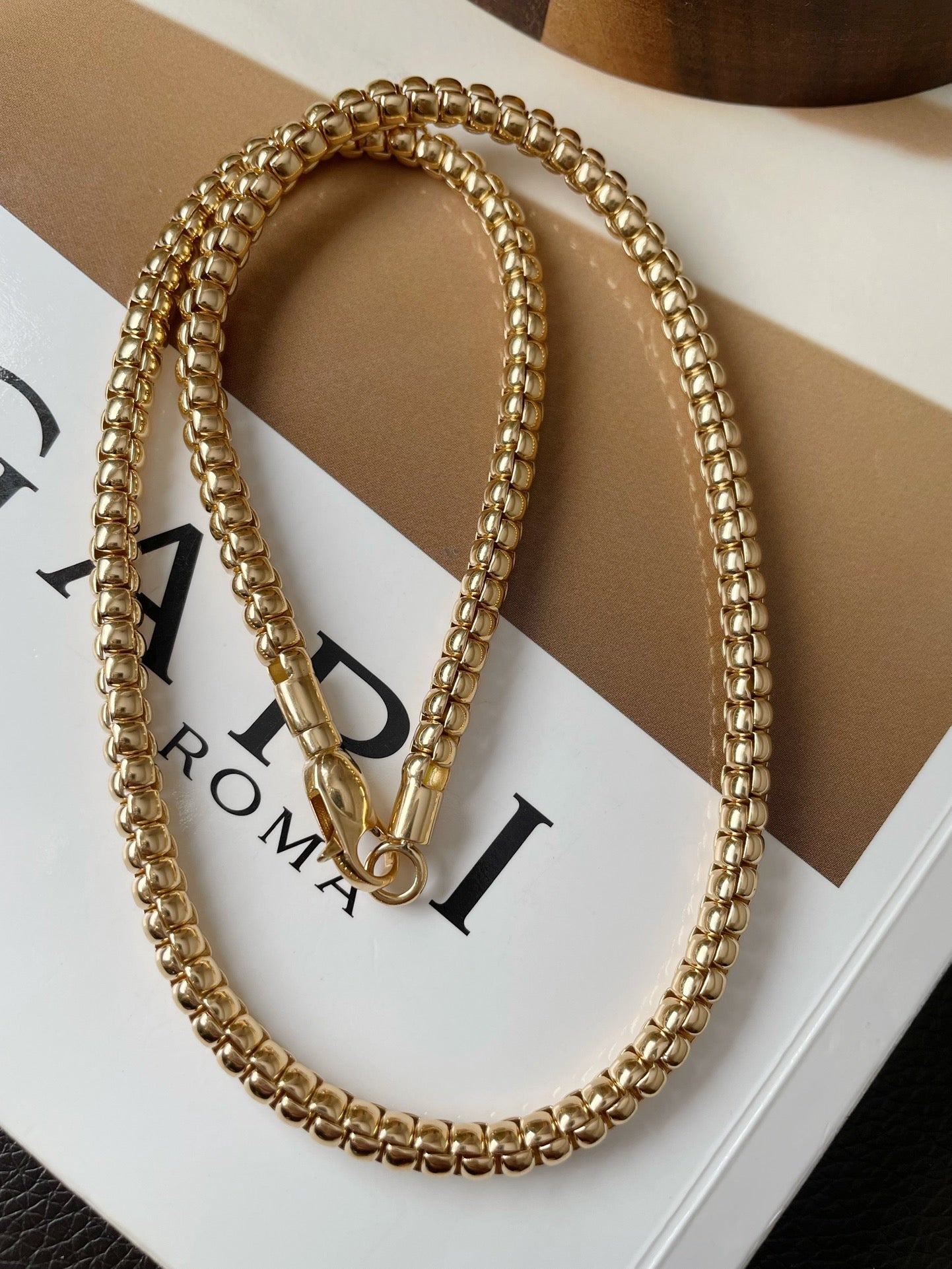 18k gold high quality simple neck chain - Lotus Diamond