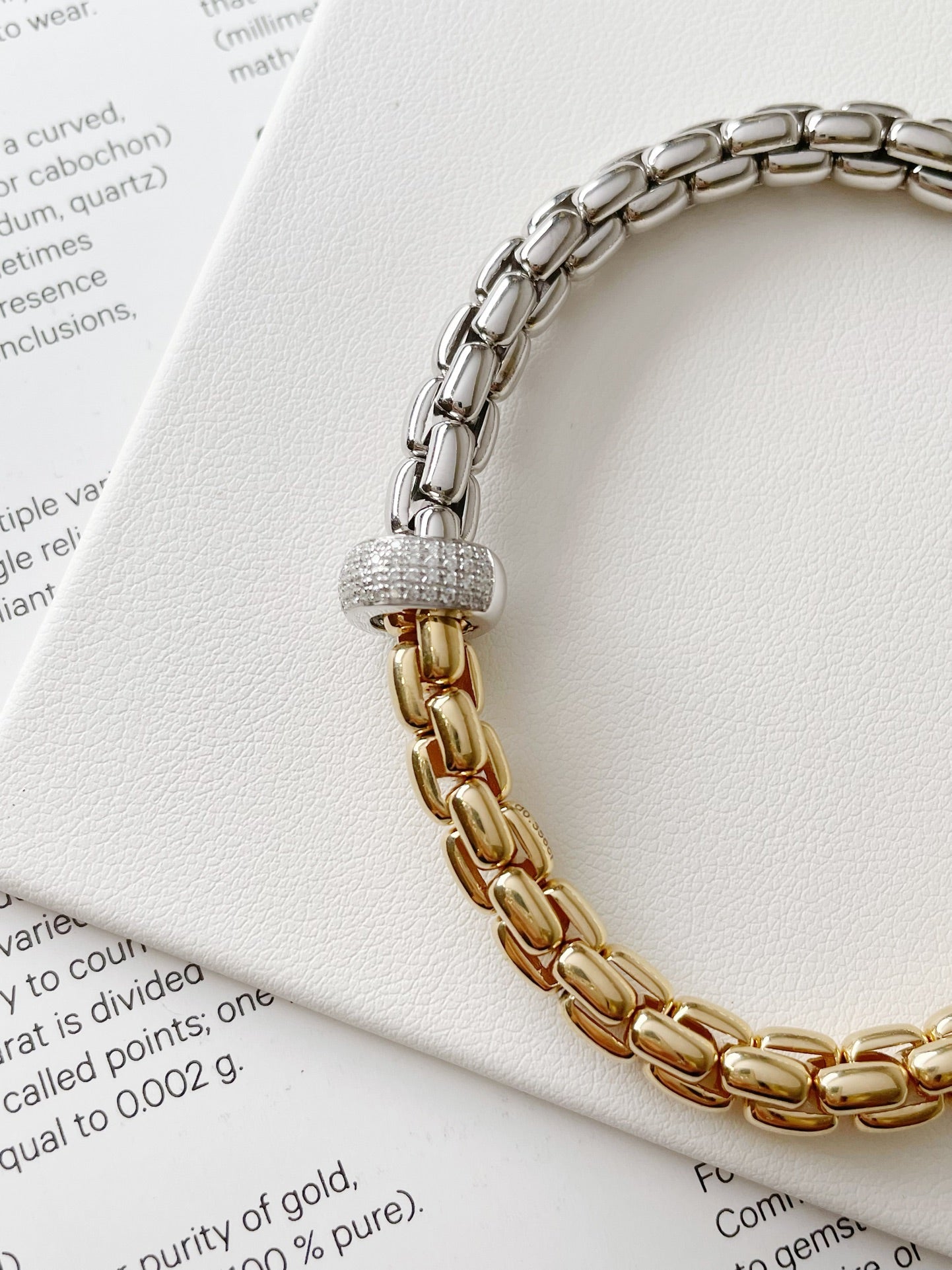 18k gold INS street style gold chain two - tone elastic diamond bracelet - Lotus Diamond