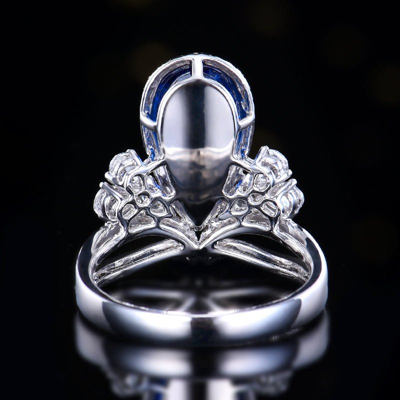 18k gold natural Madagascar sapphire ring crown - Lotus Diamond