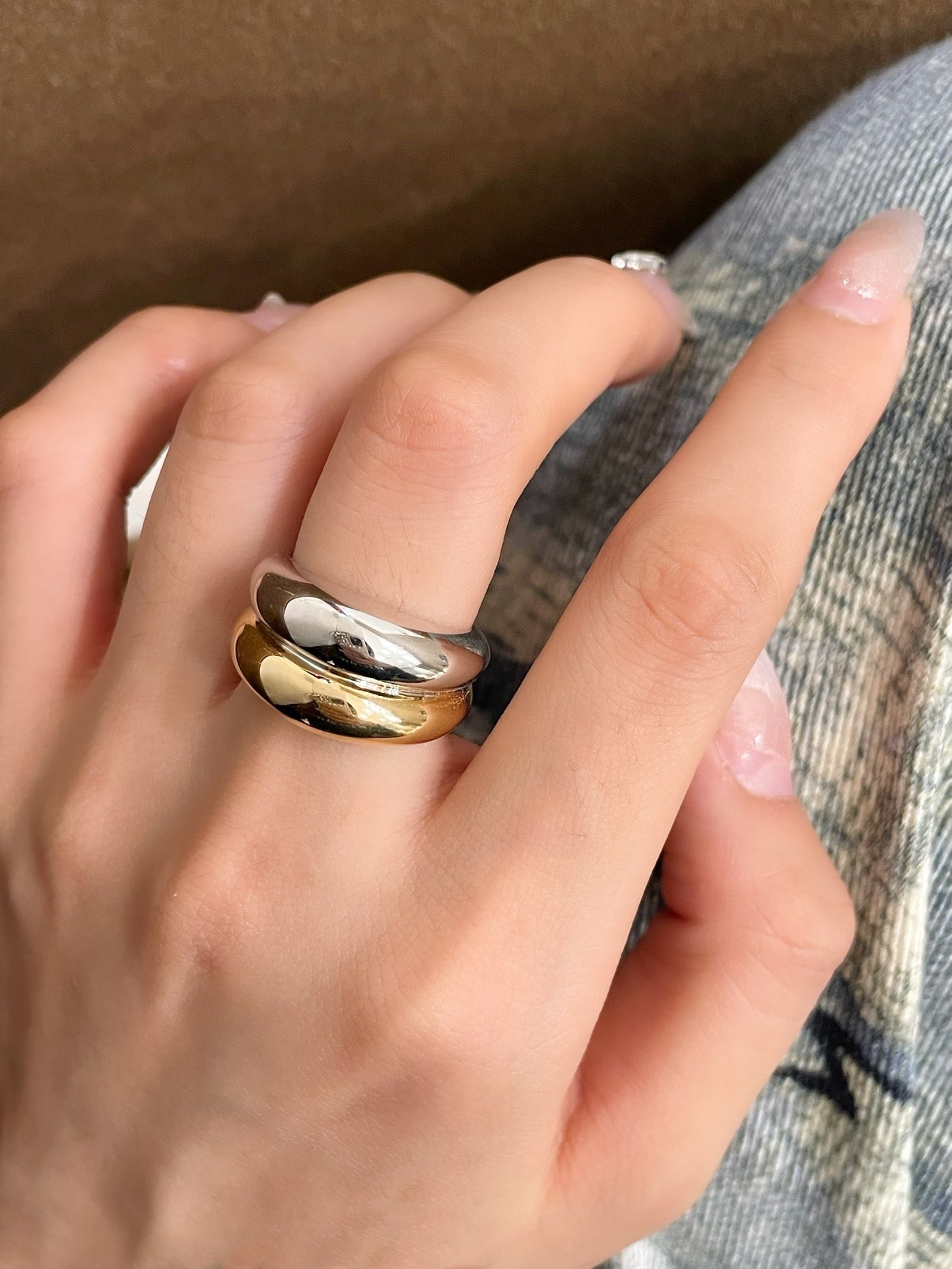18k gold two - tone ring - Lotus Diamond