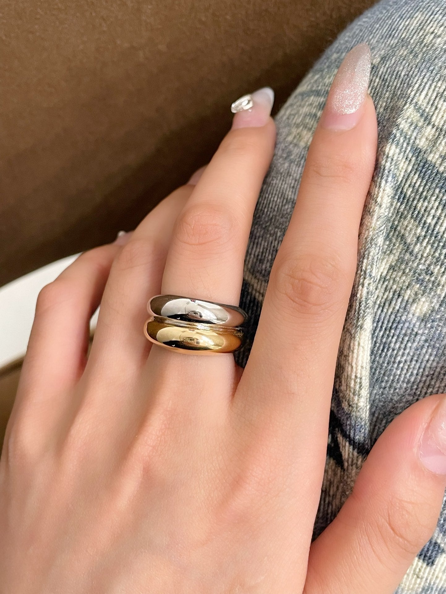 18k gold two - tone ring - Lotus Diamond