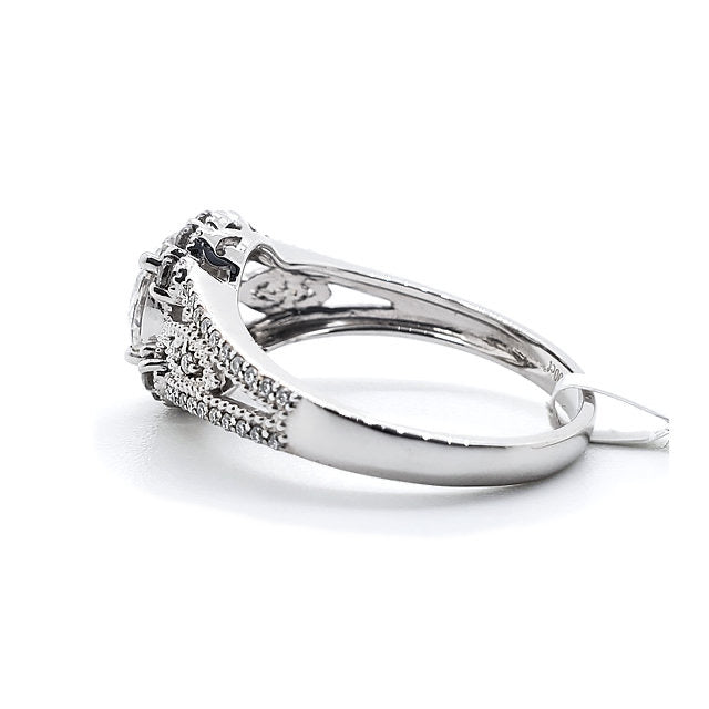 18K Vintage Floral Setting Lotus Diamond