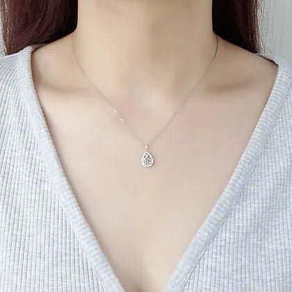 18K water drop diamond pendant - Lotus Diamond