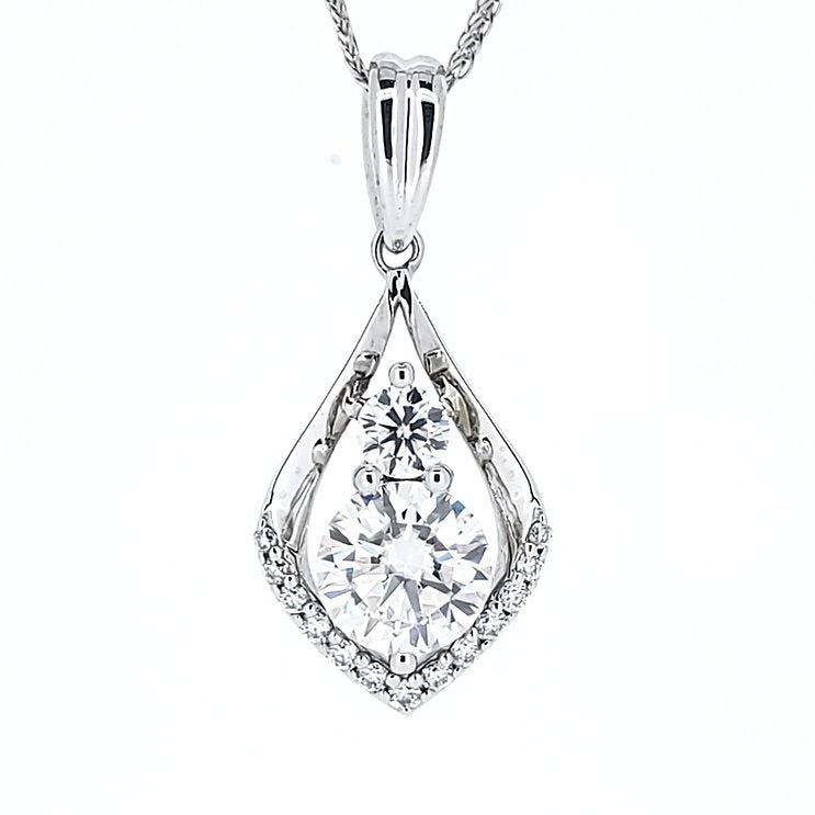 18K water drop diamond pendant - Lotus Diamond