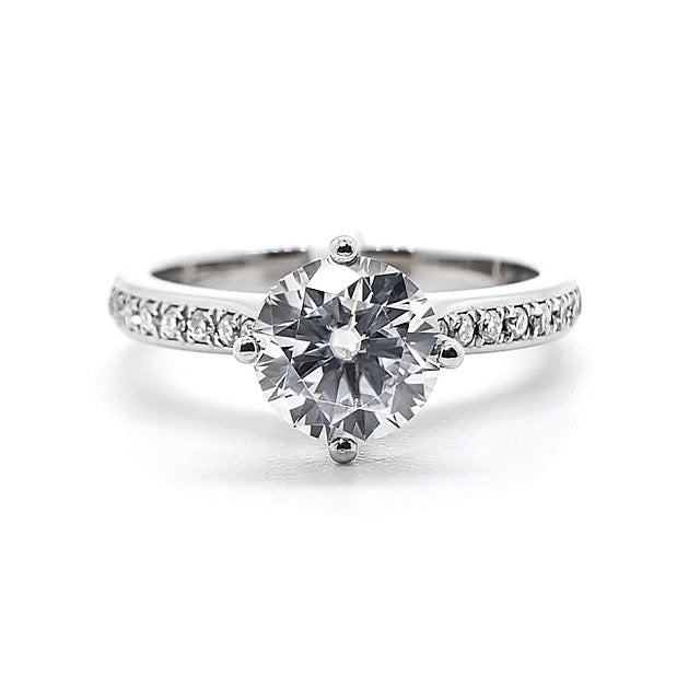 18K4-Prongs with diamondbacks Lotus Diamond