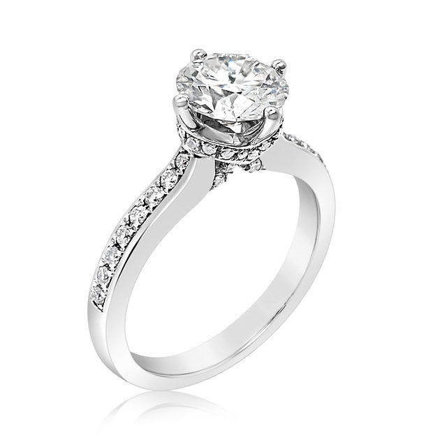 18K4-Prongs with diamondbacks Lotus Diamond