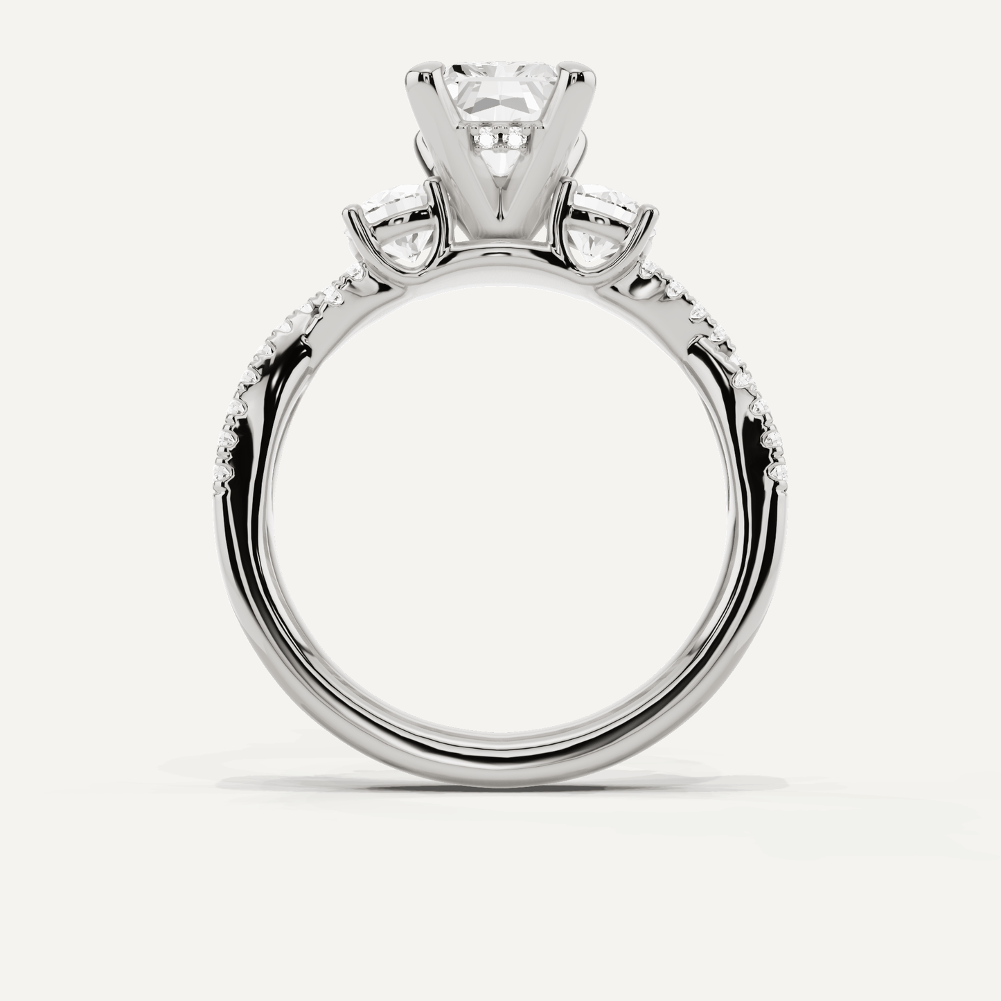 2 1/6 ctw Radiant Diamond Hidden Halo Twist Engagement Ring - Lotus Diamond