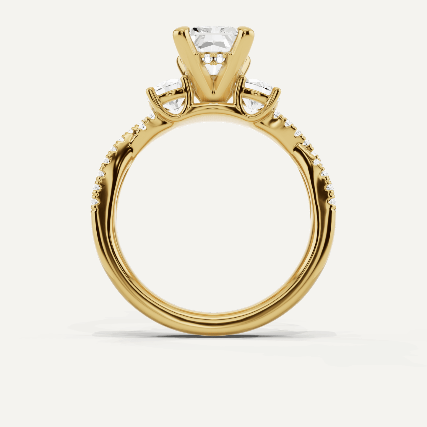 2 1/6 ctw Radiant Diamond Hidden Halo Twist Engagement Ring - Lotus Diamond