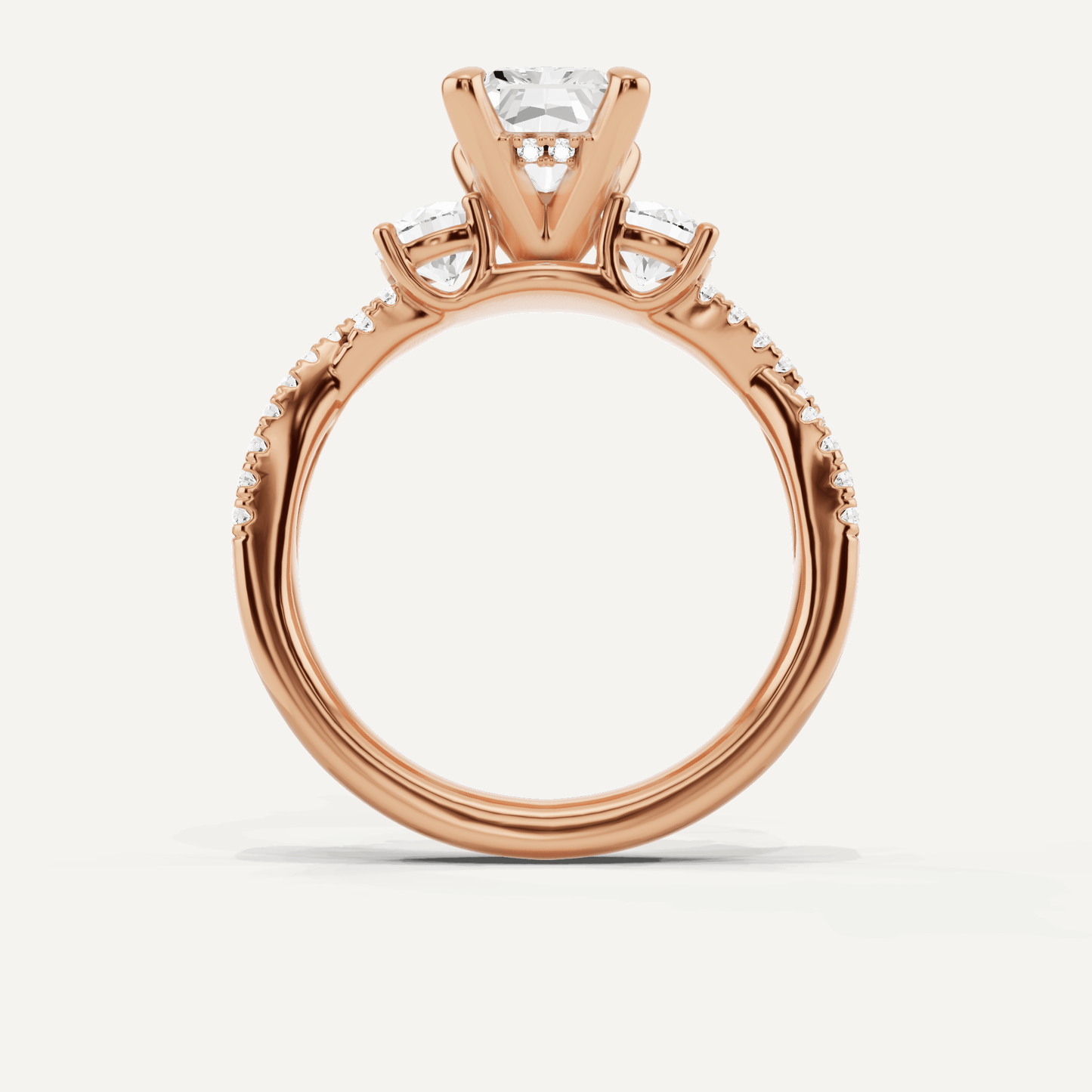 2 1/6 ctw Radiant Diamond Hidden Halo Twist Engagement Ring - Lotus Diamond
