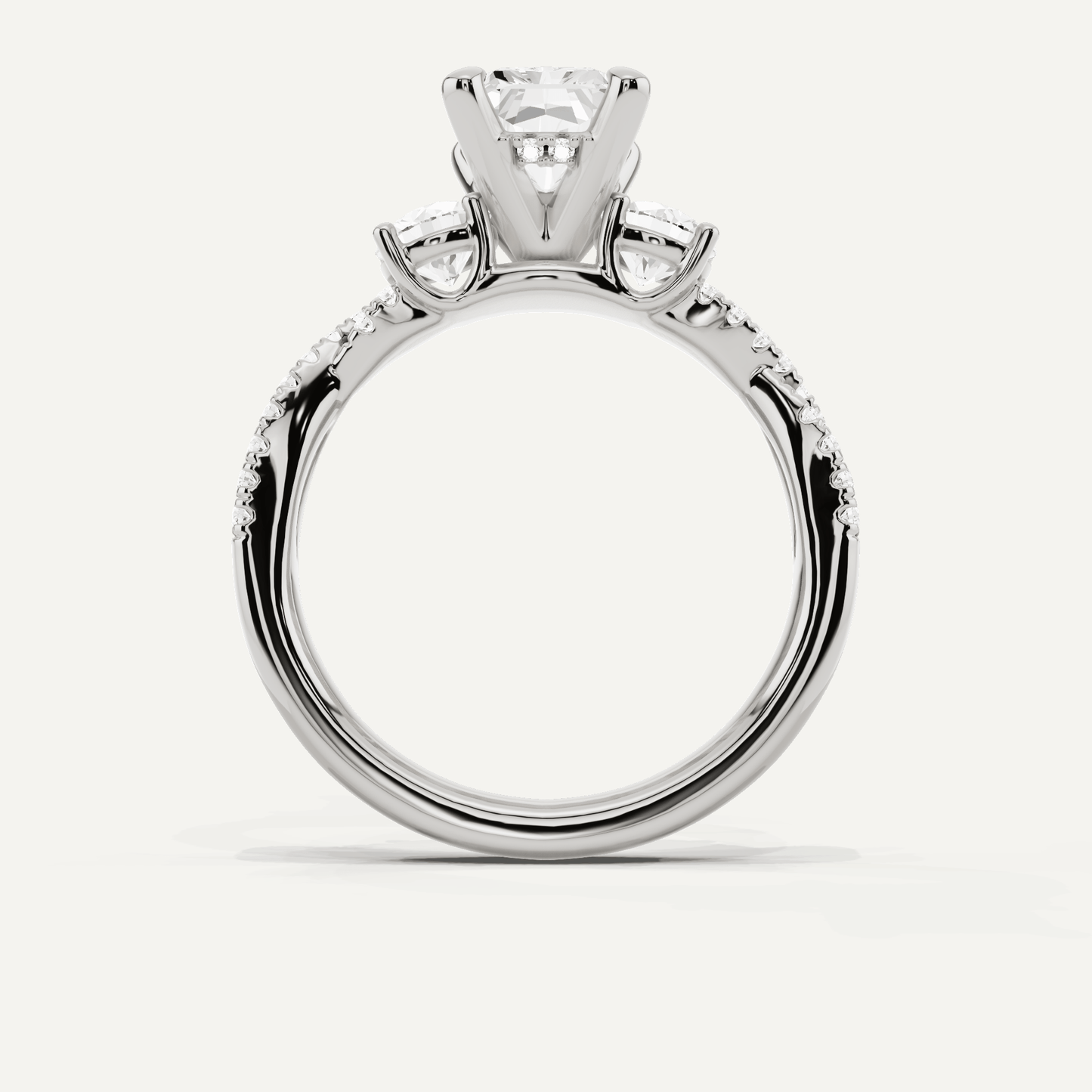 2 1/6 ctw Radiant Diamond Hidden Halo Twist Engagement Ring - Lotus Diamond