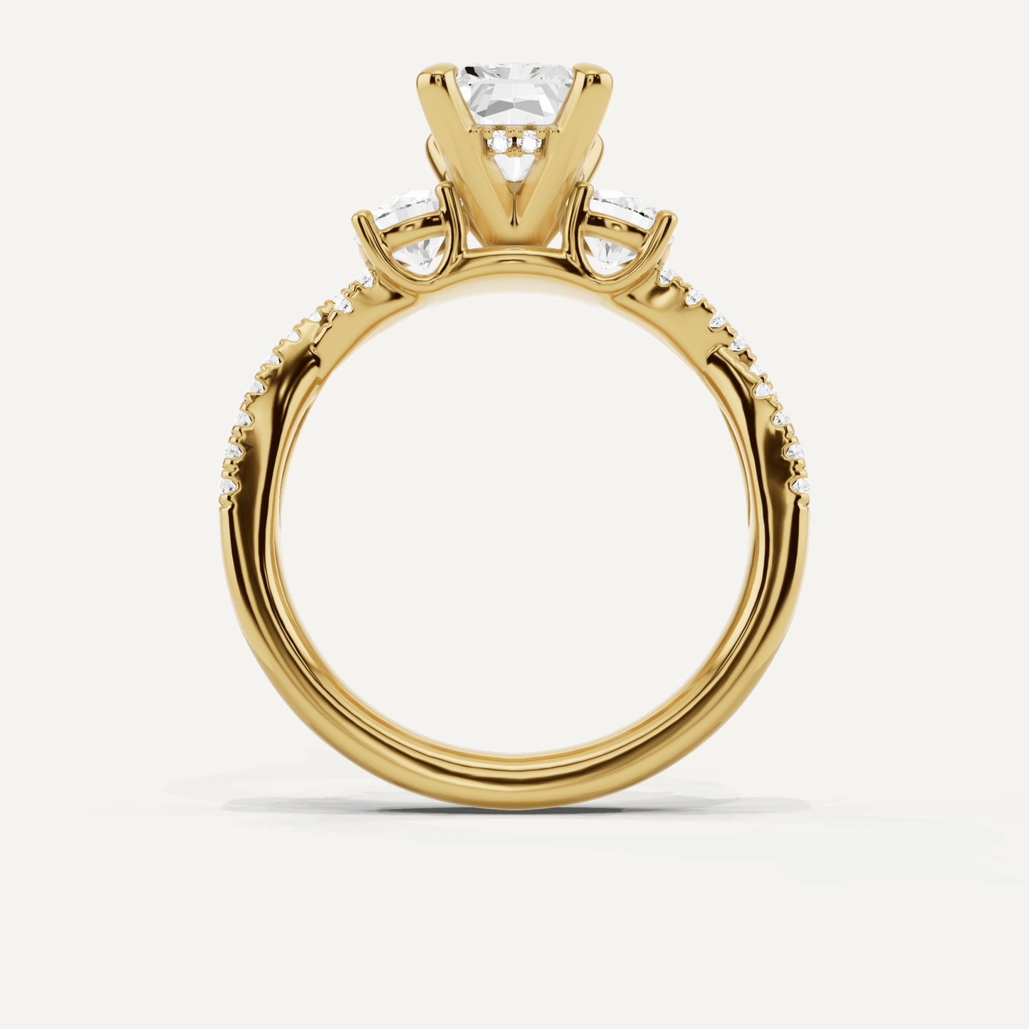 2 1/6 ctw Radiant Diamond Hidden Halo Twist Engagement Ring - Lotus Diamond