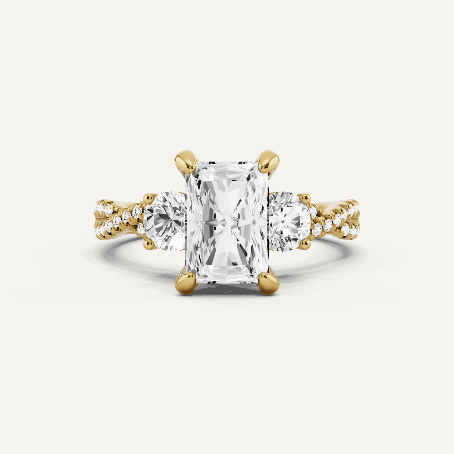 2 1/6 ctw Radiant Diamond Hidden Halo Twist Engagement Ring - Lotus Diamond