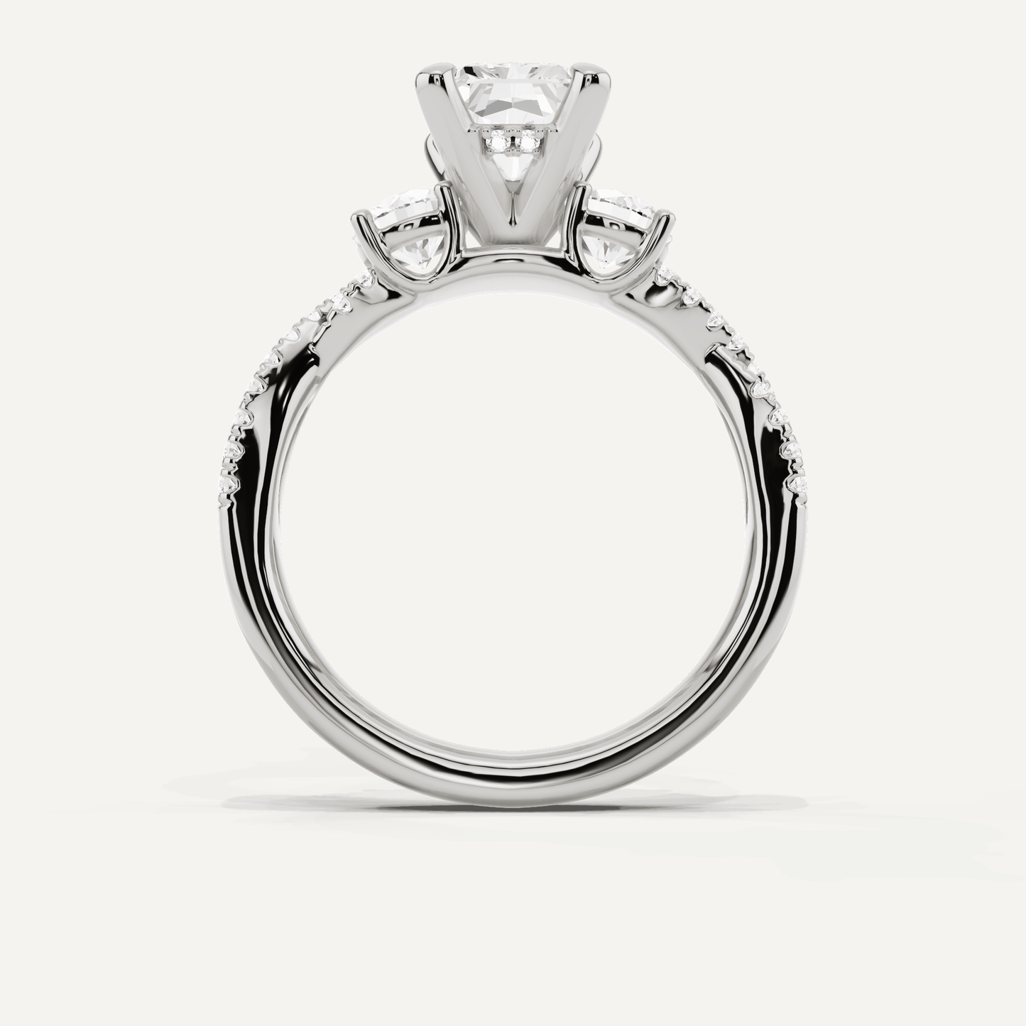 2 1/6 ctw Radiant Diamond Hidden Halo Twist Engagement Ring - Lotus Diamond