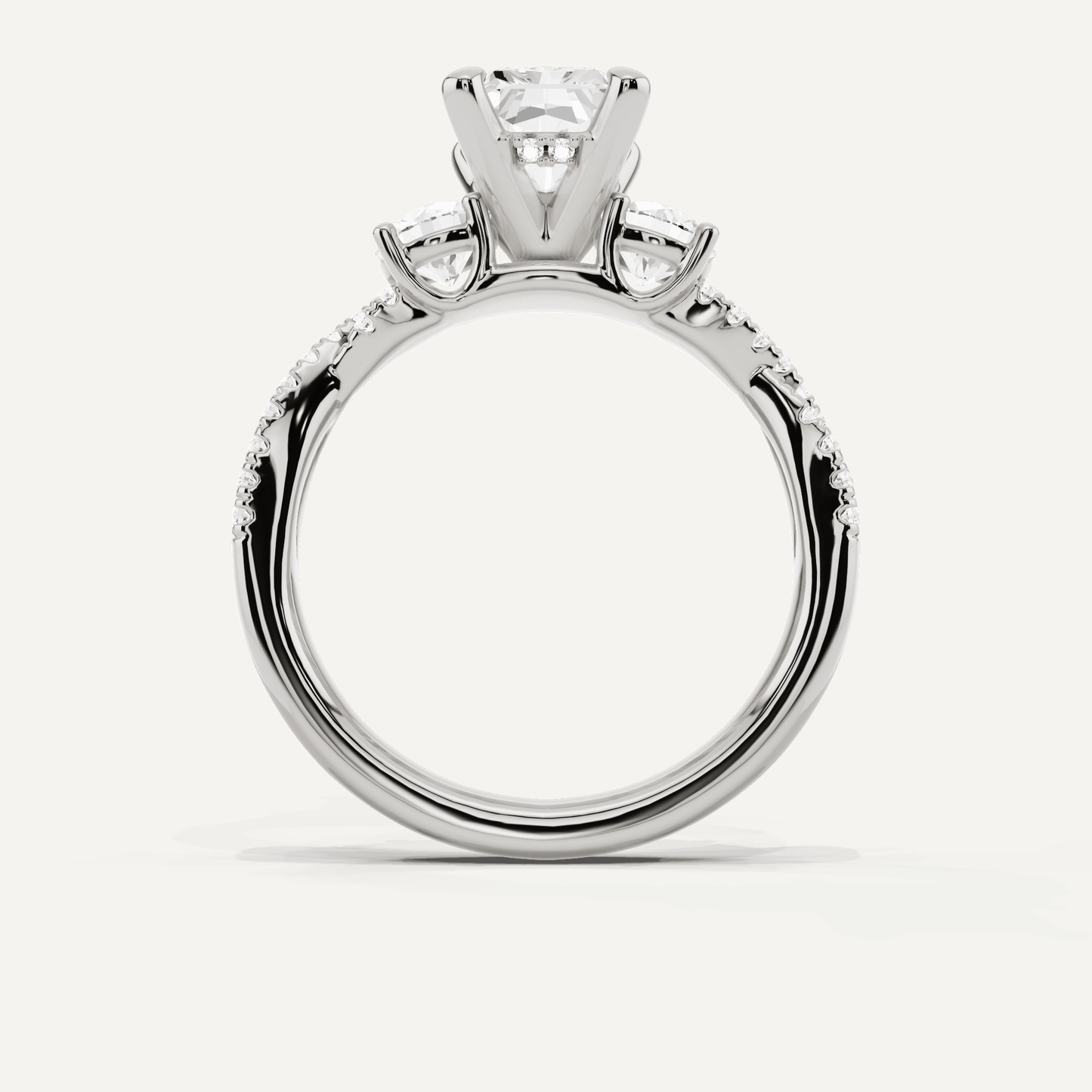 2 1/6 ctw Radiant Diamond Hidden Halo Twist Engagement Ring - Lotus Diamond