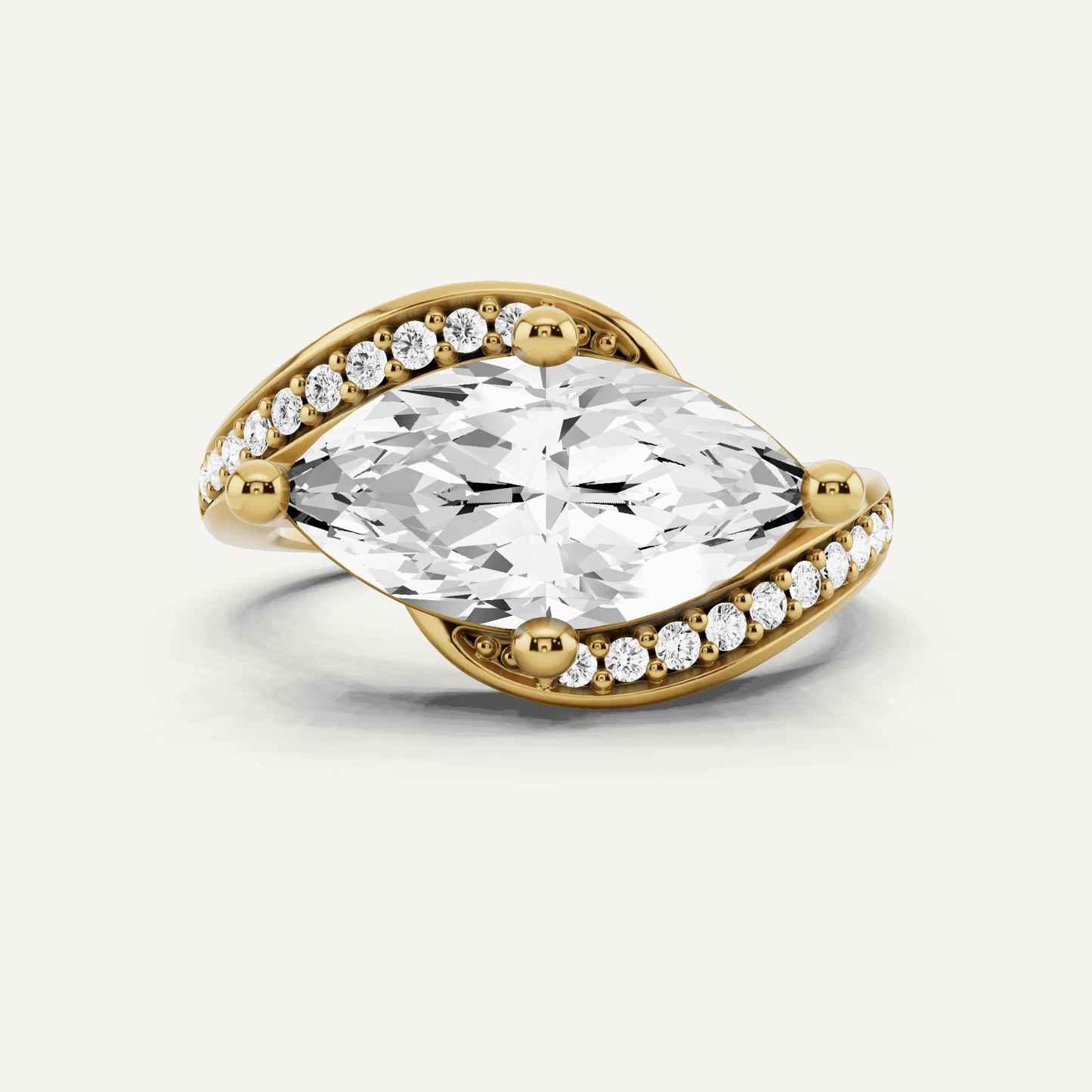 2 1/8 ctw Marquise Diamond East - West Engagement Ring - Lotus Diamond