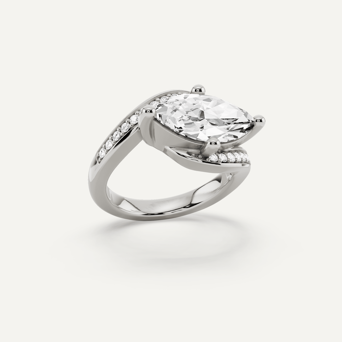 2 1/8 ctw Marquise Diamond East - West Engagement Ring - Lotus Diamond