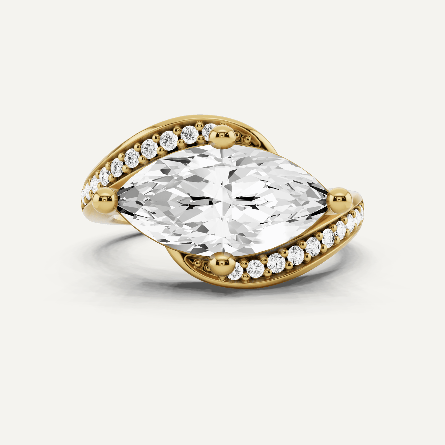 2 1/8 ctw Marquise Diamond East - West Engagement Ring - Lotus Diamond
