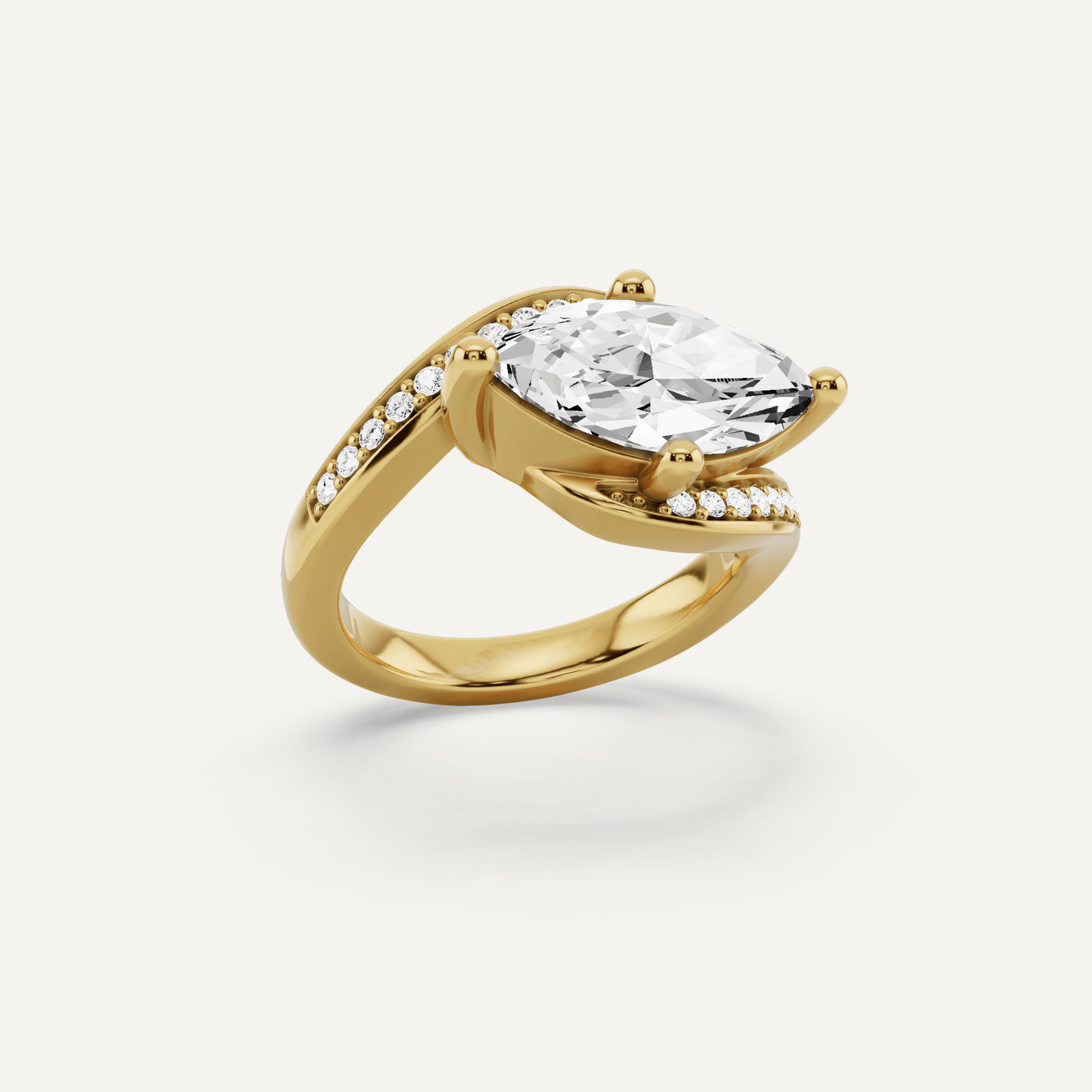 2 1/8 ctw Marquise Diamond East - West Engagement Ring - Lotus Diamond