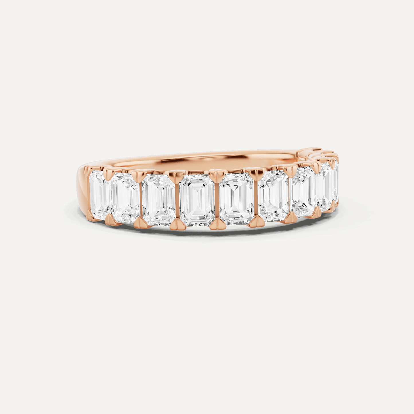 2 ctw Emerald Diamond Eleven Stone Wedding Band - Lotus Diamond