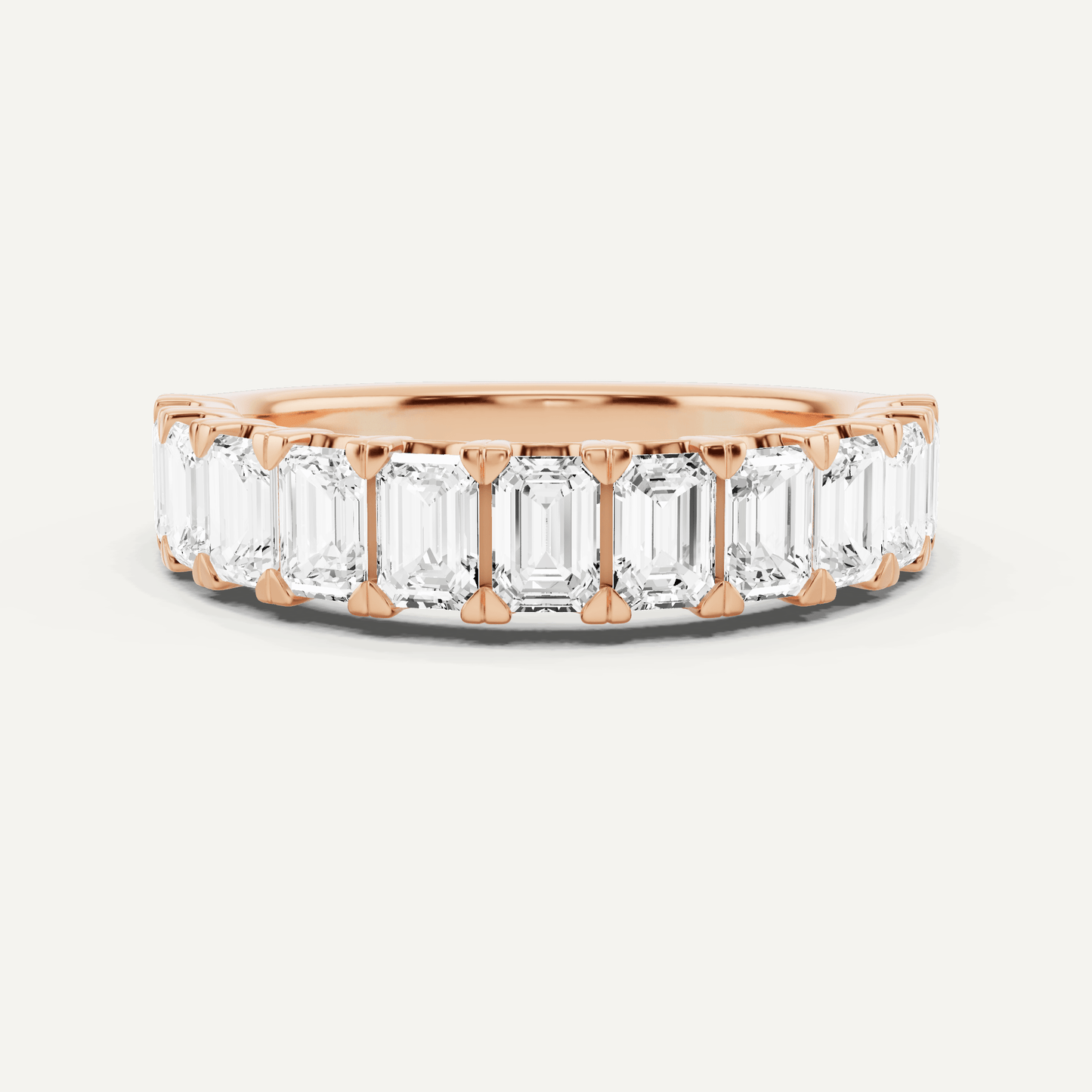 2 ctw Emerald Diamond Eleven Stone Wedding Band - Lotus Diamond
