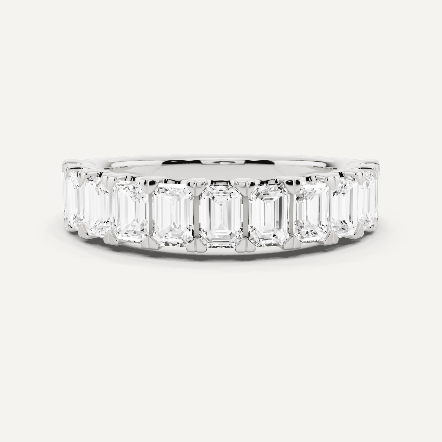 2 ctw Emerald Diamond Eleven Stone Wedding Band - Lotus Diamond