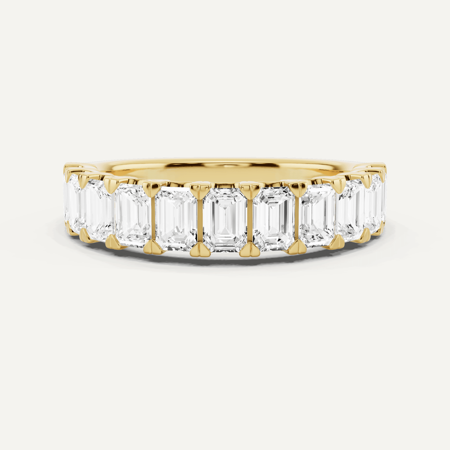 2 ctw Emerald Diamond Eleven Stone Wedding Band - Lotus Diamond