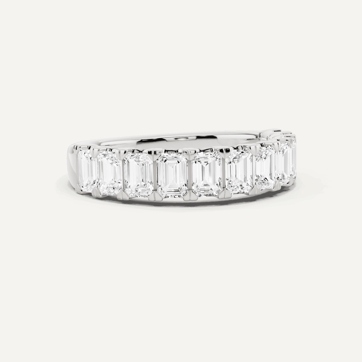 2 ctw Emerald Diamond Eleven Stone Wedding Band - Lotus Diamond