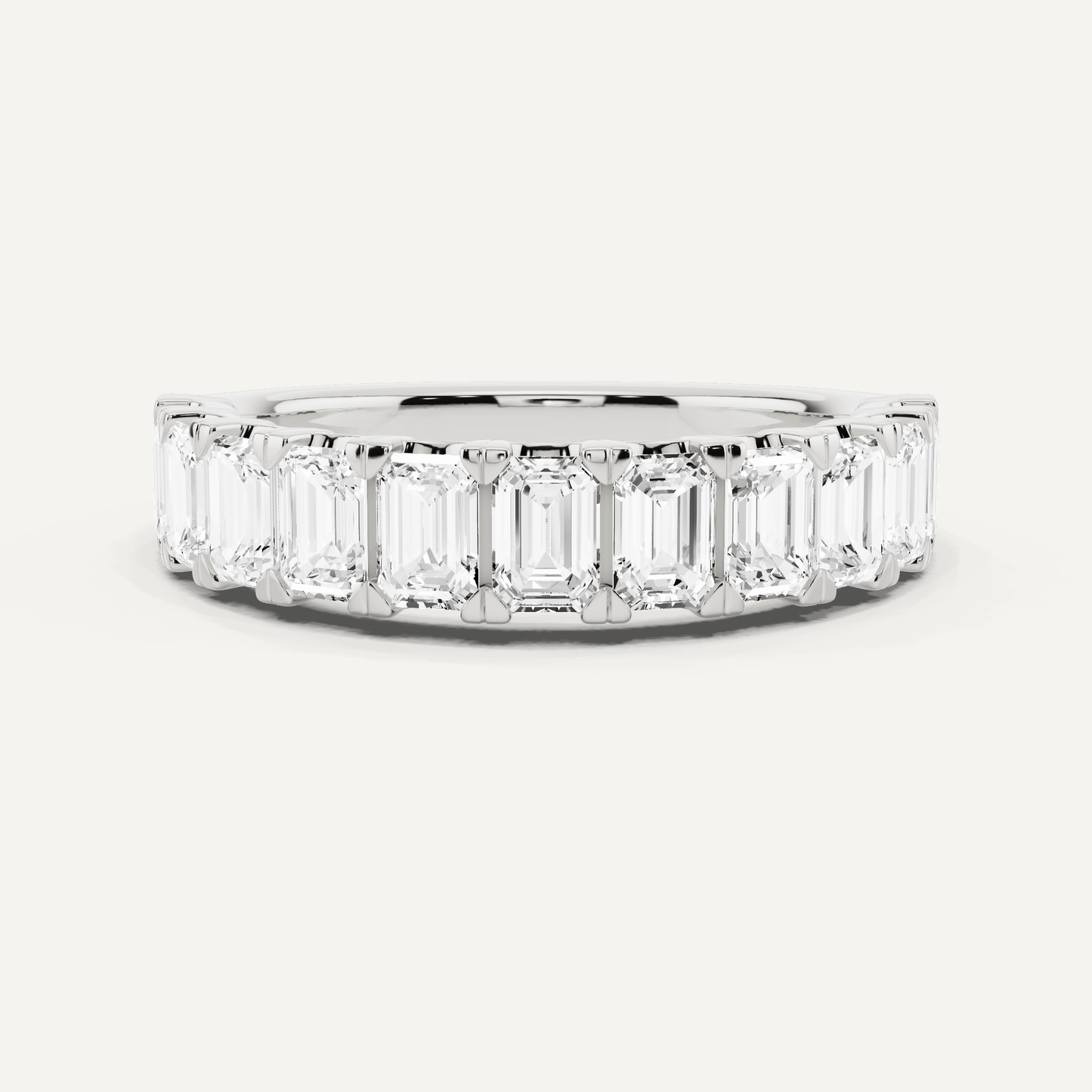 2 ctw Emerald Diamond Eleven Stone Wedding Band - Lotus Diamond