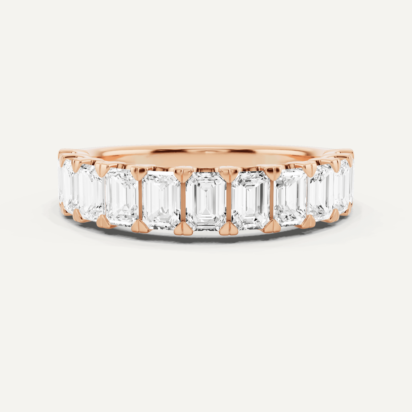 2 ctw Emerald Diamond Eleven Stone Wedding Band - Lotus Diamond