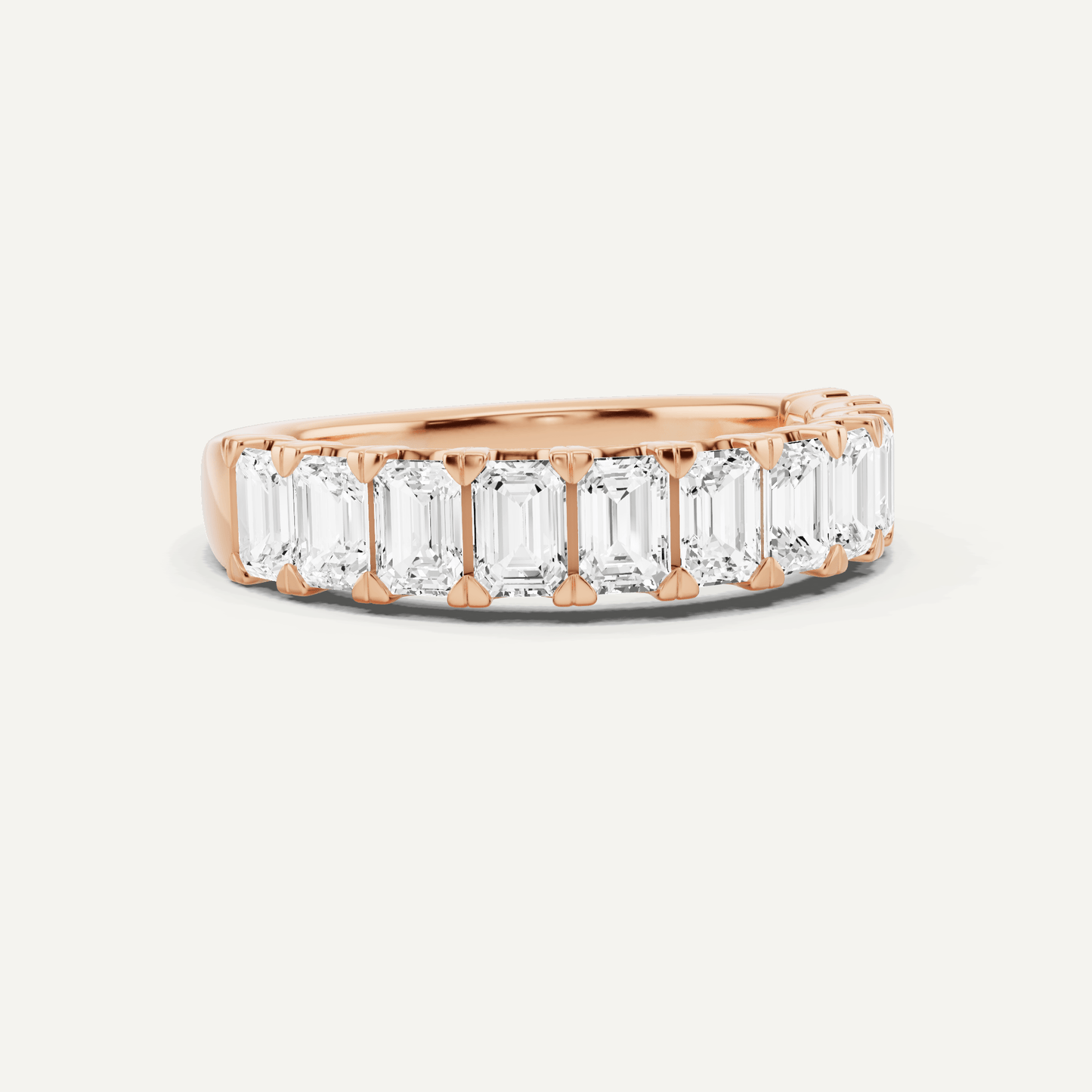 2 ctw Emerald Diamond Eleven Stone Wedding Band - Lotus Diamond