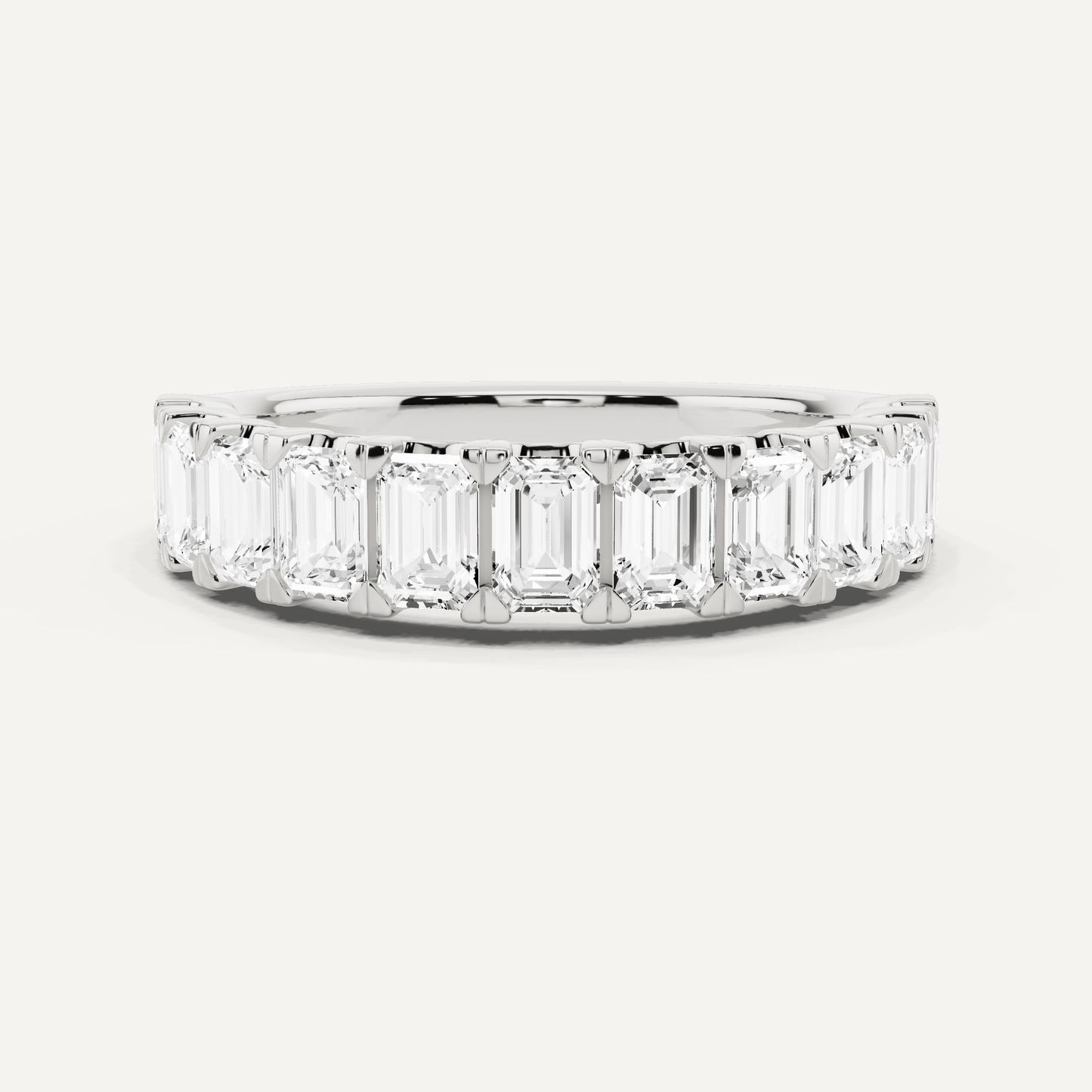 2 ctw Emerald Diamond Eleven Stone Wedding Band - Lotus Diamond