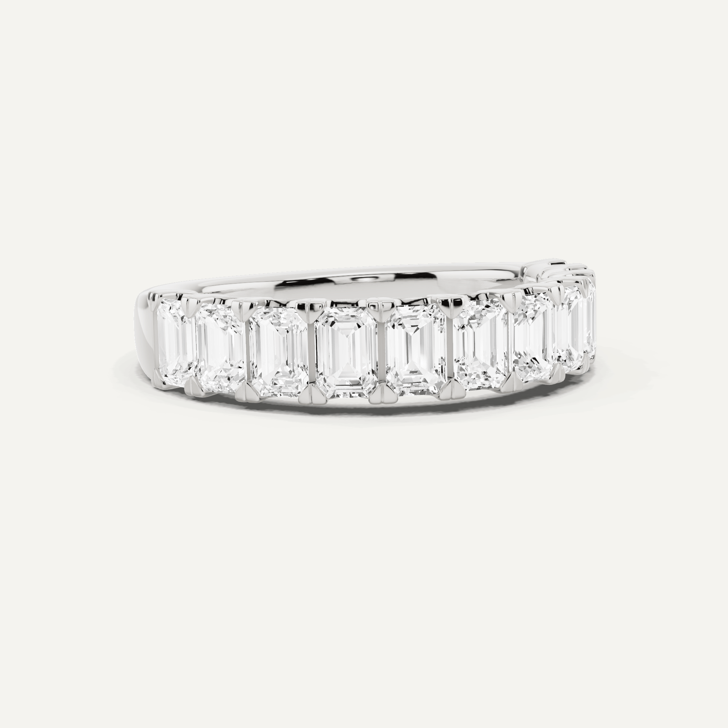 2 ctw Emerald Diamond Eleven Stone Wedding Band - Lotus Diamond