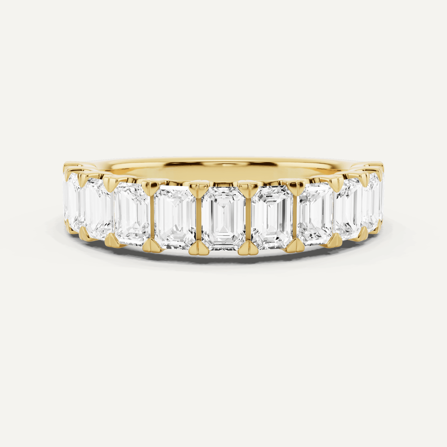 2 ctw Emerald Diamond Eleven Stone Wedding Band - Lotus Diamond