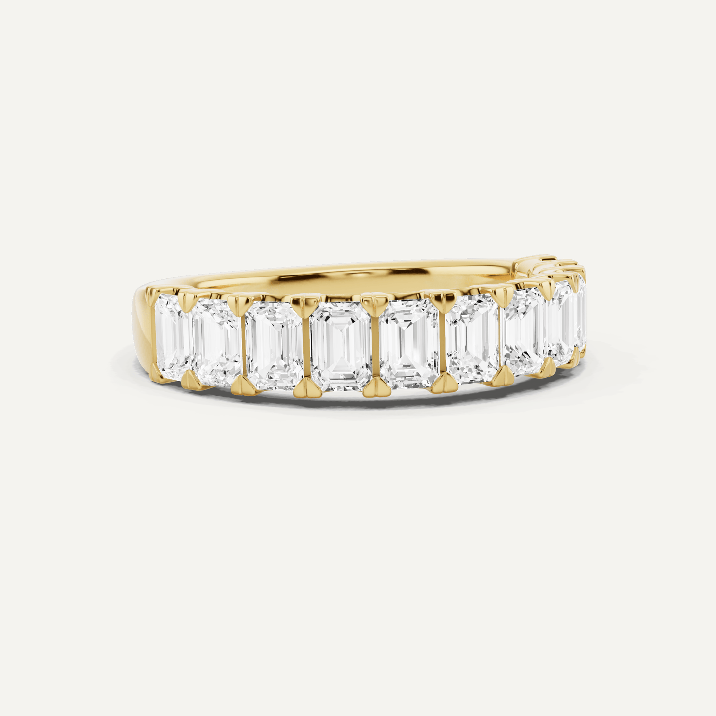2 ctw Emerald Diamond Eleven Stone Wedding Band - Lotus Diamond