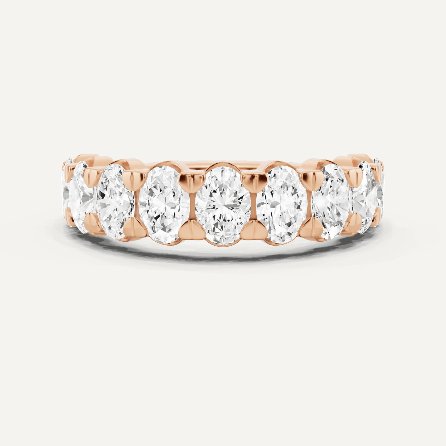 2 ctw Oval Diamond Nine Stone Wedding Band - Lotus Diamond