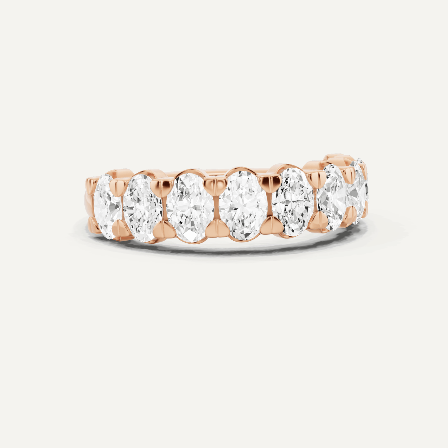 2 ctw Oval Diamond Nine Stone Wedding Band - Lotus Diamond