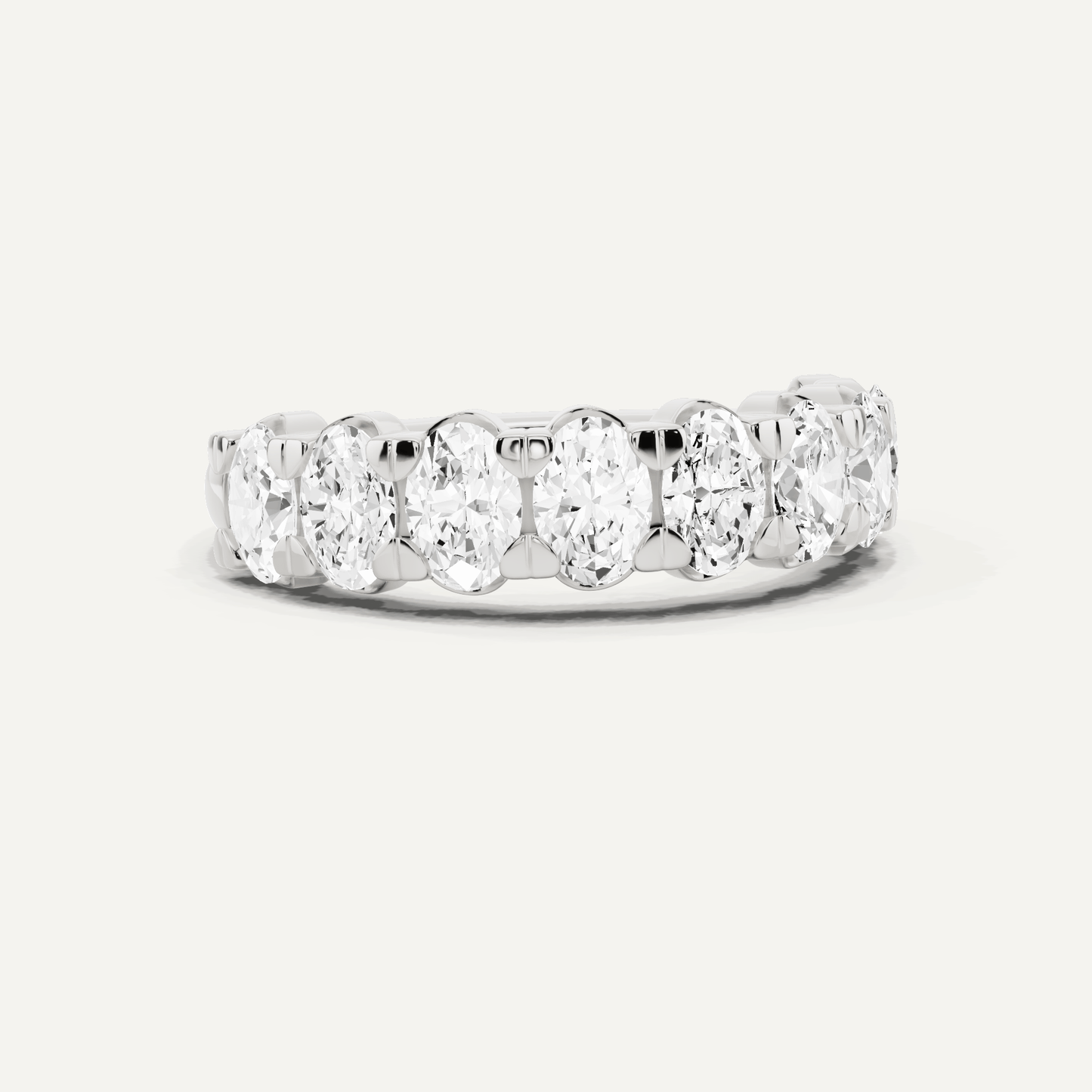 2 ctw Oval Diamond Nine Stone Wedding Band - Lotus Diamond