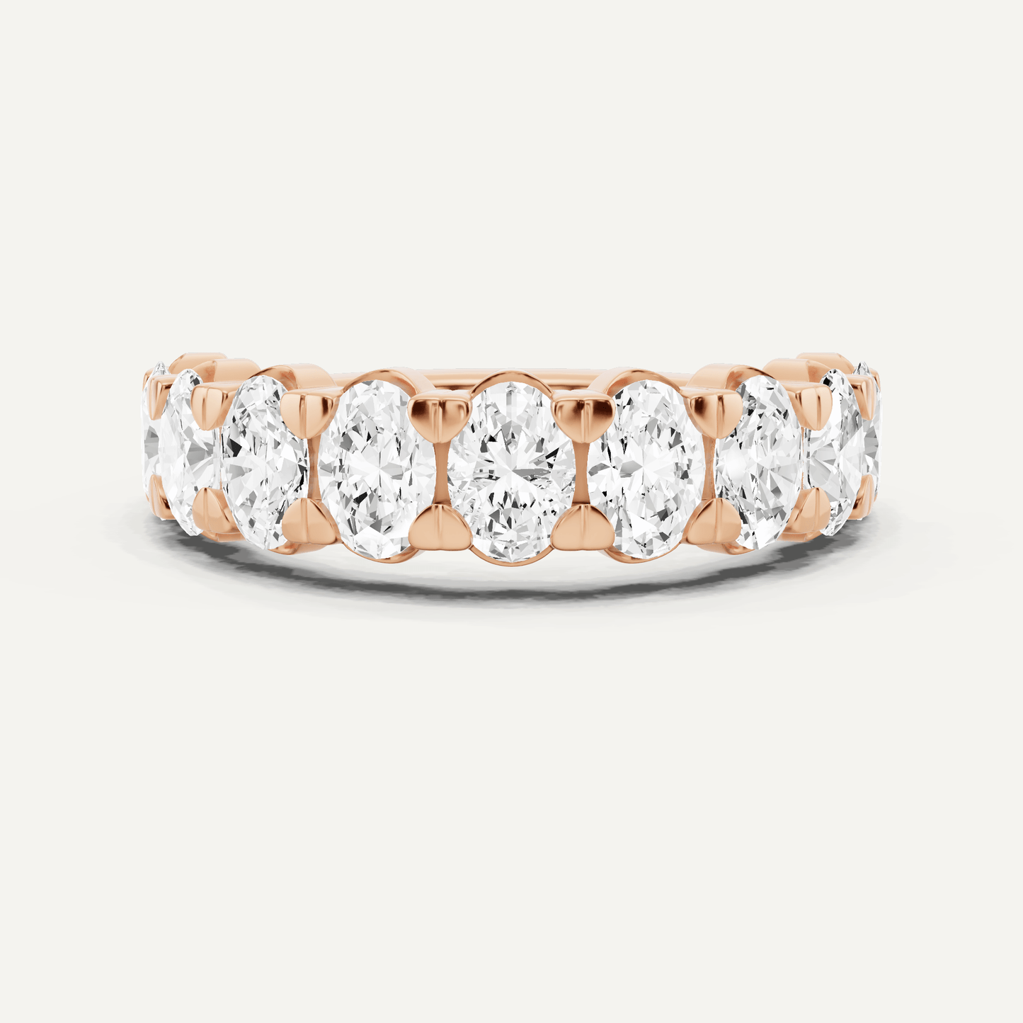 2 ctw Oval Diamond Nine Stone Wedding Band - Lotus Diamond