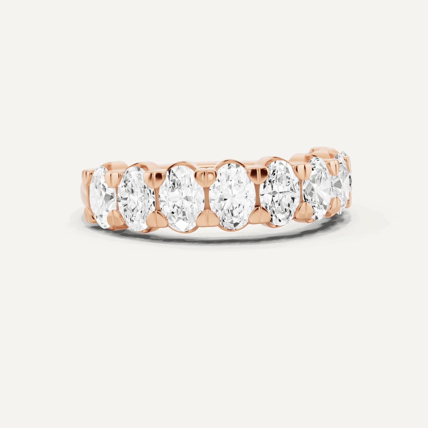 2 ctw Oval Diamond Nine Stone Wedding Band - Lotus Diamond