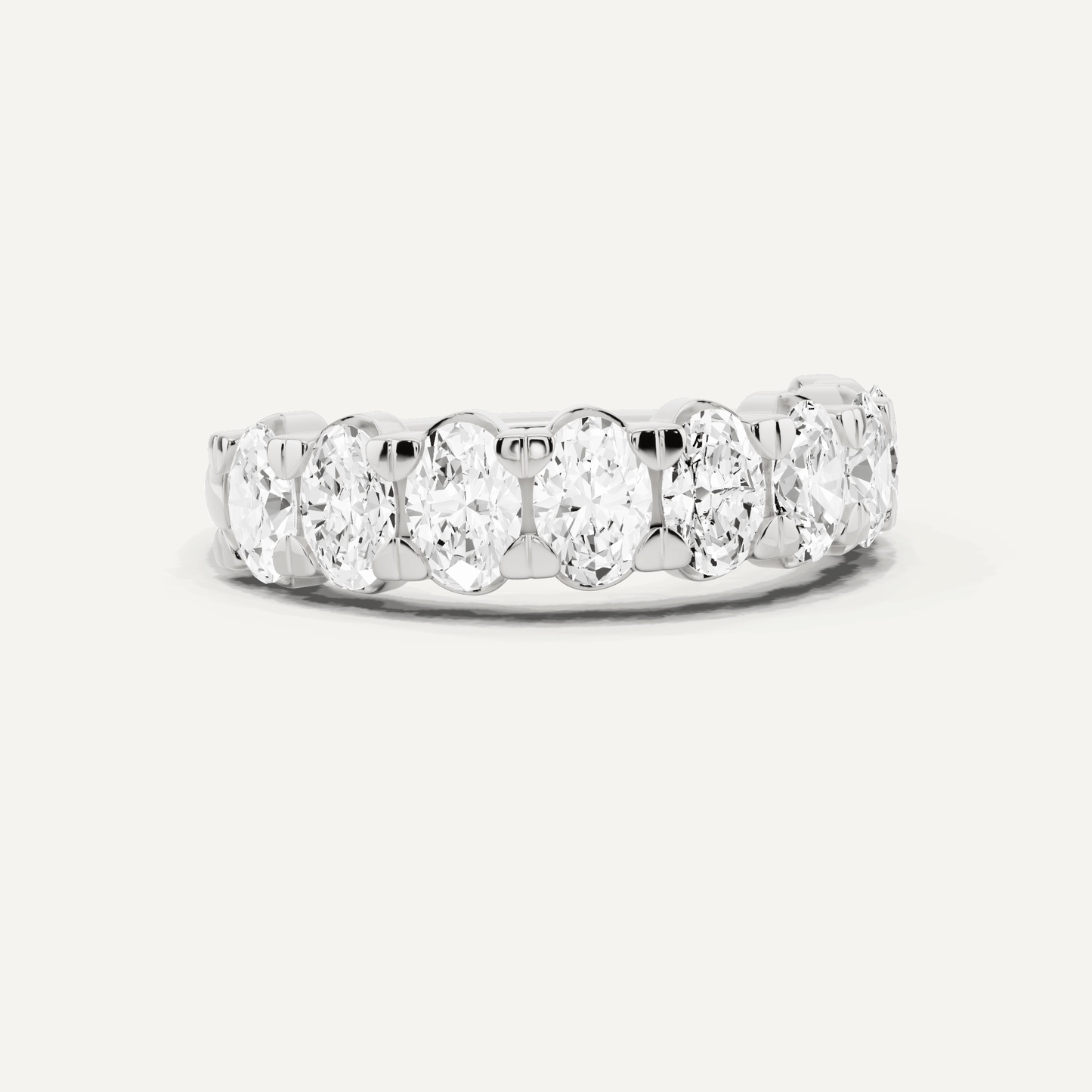 2 ctw Oval Diamond Nine Stone Wedding Band - Lotus Diamond