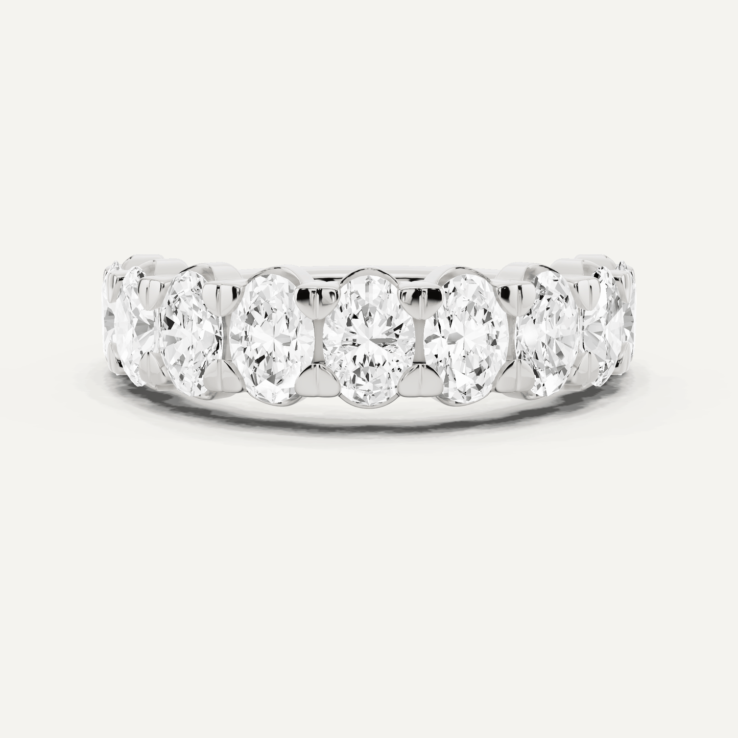 2 ctw Oval Diamond Nine Stone Wedding Band - Lotus Diamond