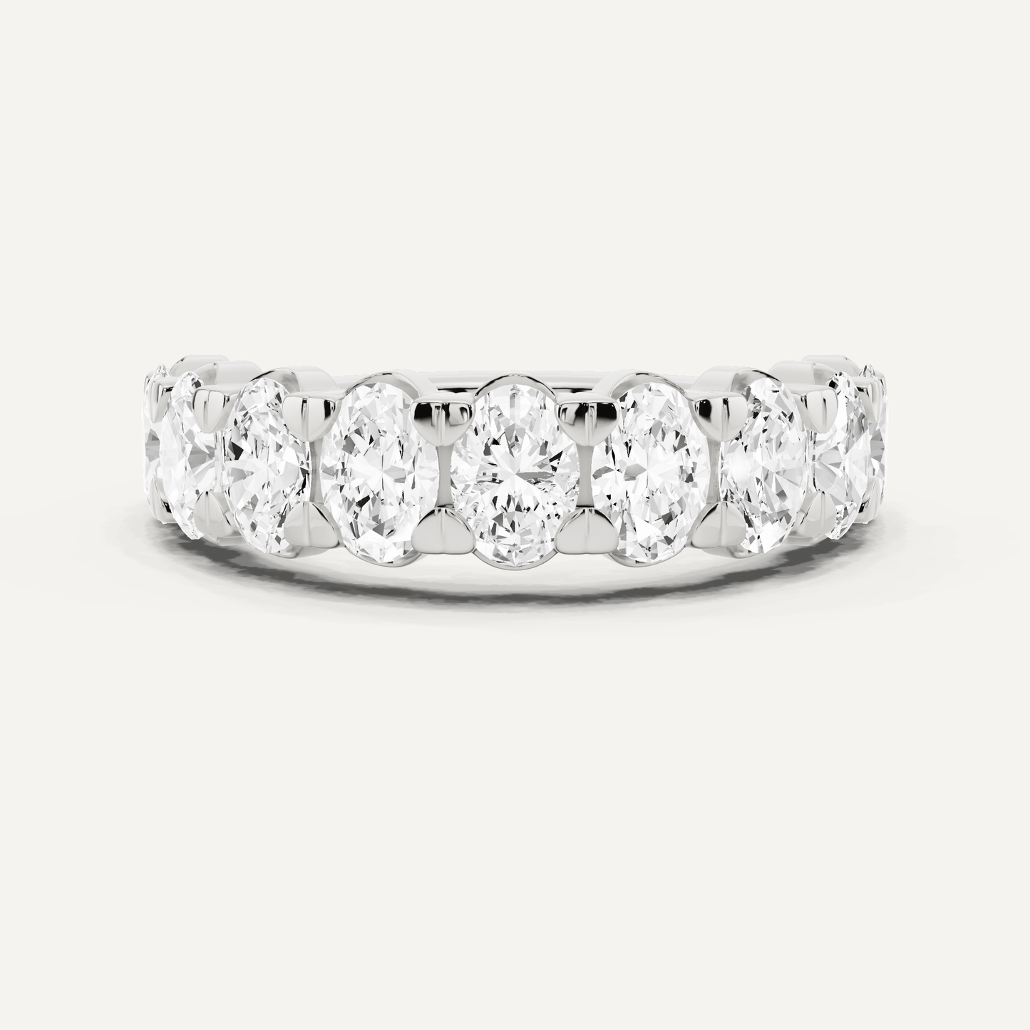2 ctw Oval Diamond Nine Stone Wedding Band - Lotus Diamond