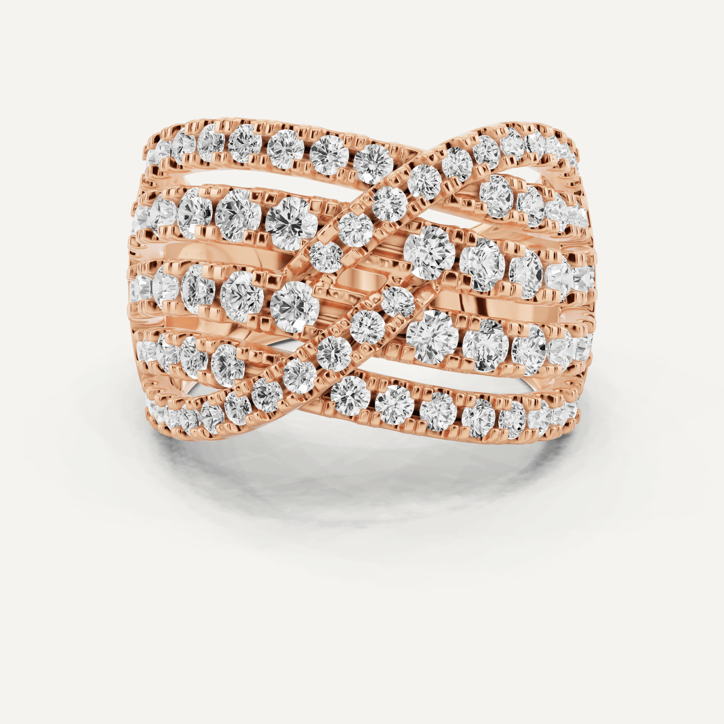 2 ctw Round Diamond Crossover Fashion Band - Lotus Diamond