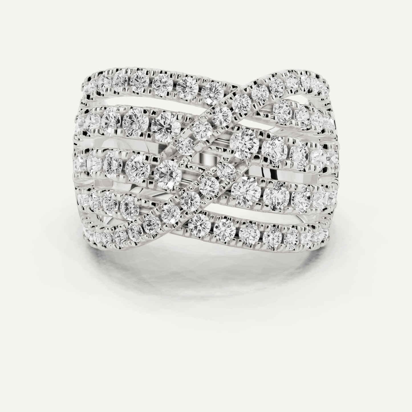 2 ctw Round Diamond Crossover Fashion Band - Lotus Diamond