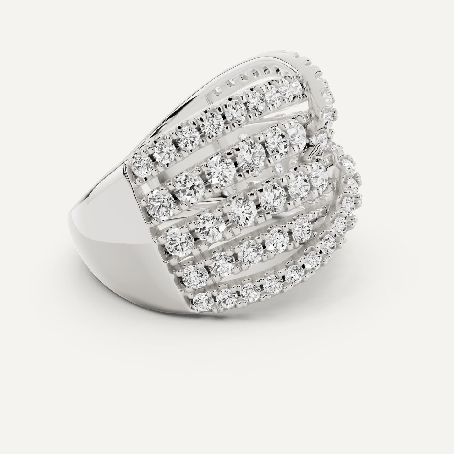 2 ctw Round Diamond Crossover Fashion Band - Lotus Diamond